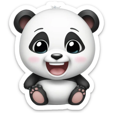Baby panda laughing crying  sticker