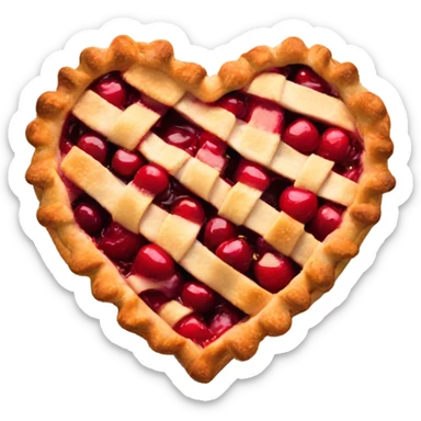 Heart-shaped cherry pie  sticker