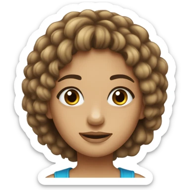 menina   cabelo marou  pele bege  olho  azul   sticker
