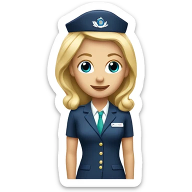 blonde flight attendant sticker