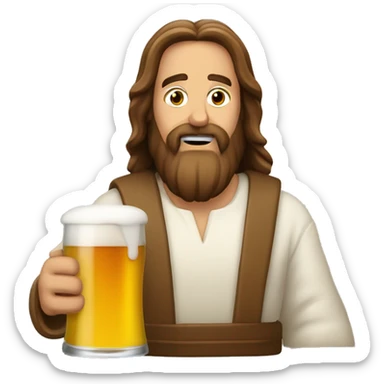 Jésus entrain de boire une biere sticker