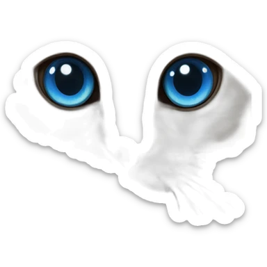 persian siamese cat white with bleu eyes sticker