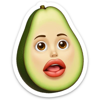 Avocado with big lips sticker