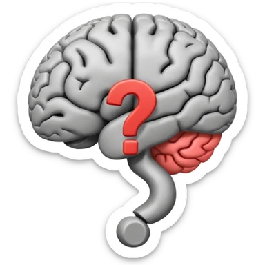 cerebro con interrogación sticker