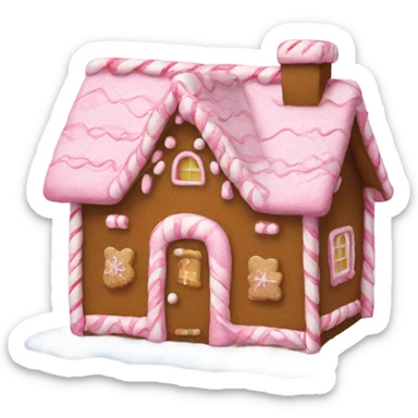 A pink gingerbread house sticker