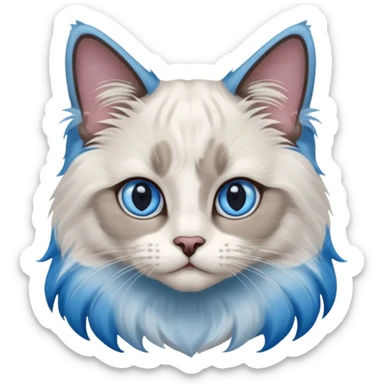 ragdoll, blue eyes, blue bi color sticker