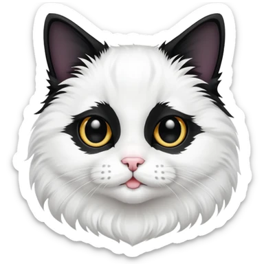 Tuxedo cat with black nose sticker