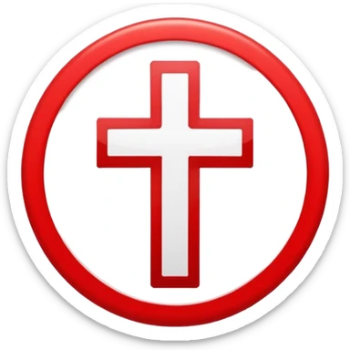 red circle with cross sticker