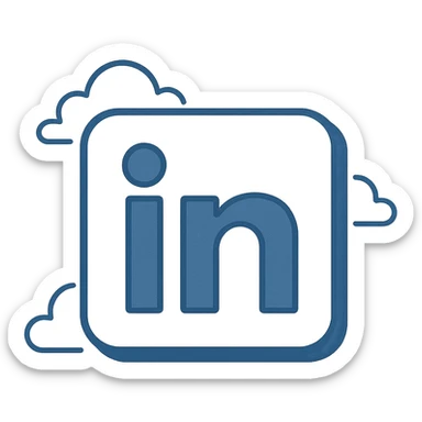 LinkedIn logo, professional, blue and white, minimal, suitable for app icon sticker