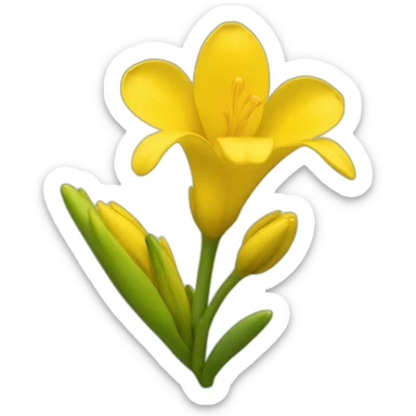 Yellow Freesia flower sticker