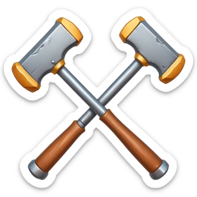 croisement de 2 marteaux (en mode duel, qui des deux va gagner) sticker