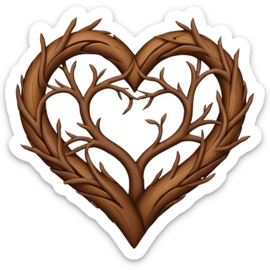  branches in the shape of a heart sticker