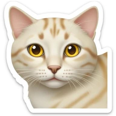 Cream colored tabby cat with yellow eyes sticker