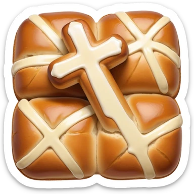 hot cross buns, Easter bread with cross on top sticker