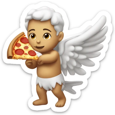 Cupido che lancia freccia di pizza  sticker