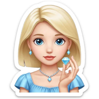 Pretty cute girl that hold Diamond in her hand sticker