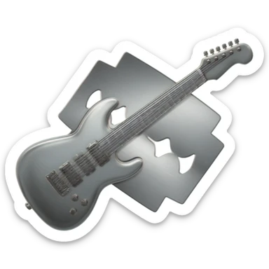MGK razor blade silver guitar sticker