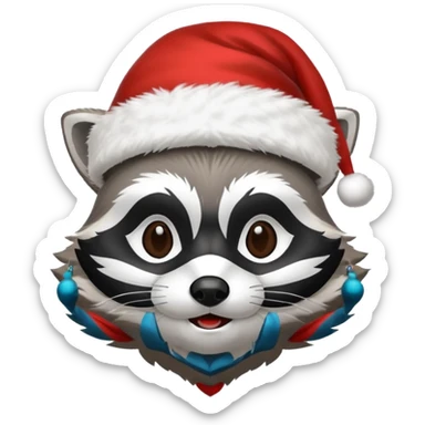racoon santa sticker