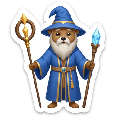 Dog wizard sticker