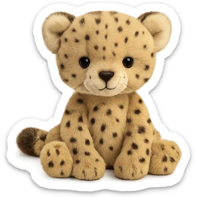 cute baby cheetah jellycat plushie sticker