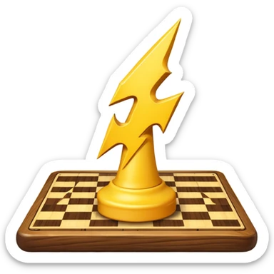 a yellow lightning bolt hitting a chess board sticker