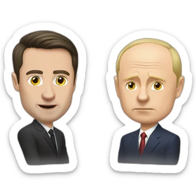putin vs zelensky sticker