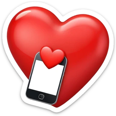 smartphone with a big heart sticker