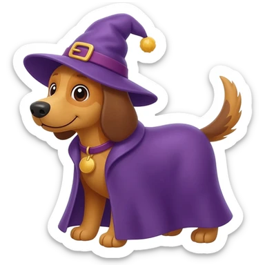 Dog wizard sticker