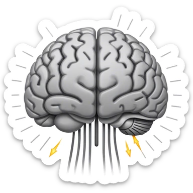 A **human brain** with a protector energy of negative thoughts radiating loving thoughts while it rewires itself sticker