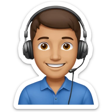 receptionist face guy with headpset sticker