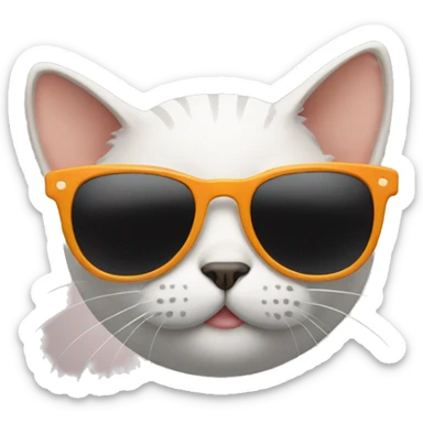 Cat with sunglasses sticker