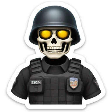 Skeleton swat officer sticker