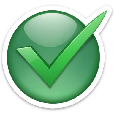 Green check mark with high flick no background sticker