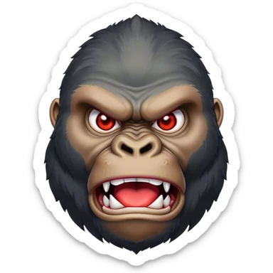 Angry buff Gorilla with red eyes sticker