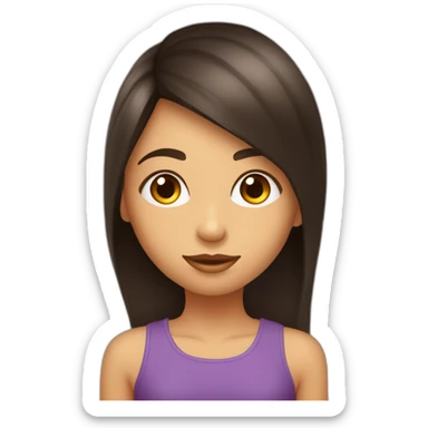 fille de 12ans cheuveux noir yeux marrons on a l’impression qu’elle est amoureuse sticker