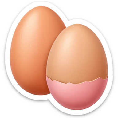 two skin tone peachy beige-pink egg shaped balls/spheres sticker