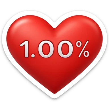 Un cœur au-dessus c'est écrit 100 % sticker