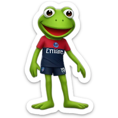 Kermit la grenouille avec un maillot du psg sticker