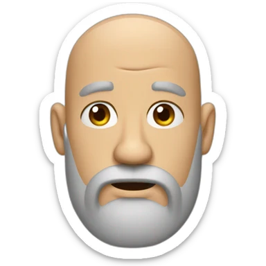 upset bearded bald guy sticker