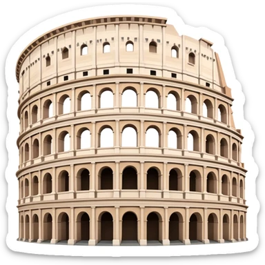Cinematic Realistic Colosseum Landmark Emoji, depicted as the ancient Roman amphitheater rendered with dramatic architectural detail and dynamic lighting. sticker