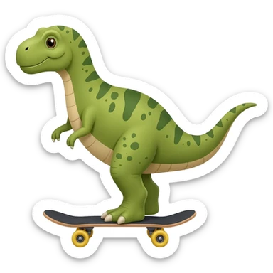 Dinosaur on a skateboard sticker
