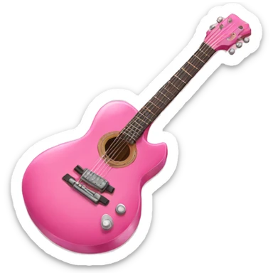 Pink guitar with pink bow sticker