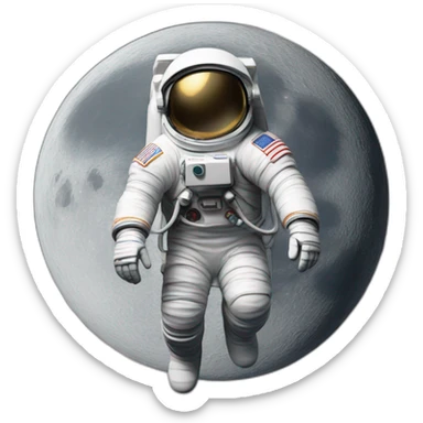 astronaut on a moon sticker