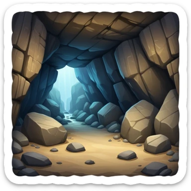 generate realistic detailed cave inside view sticker