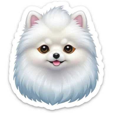 White pomeranian ghost sticker