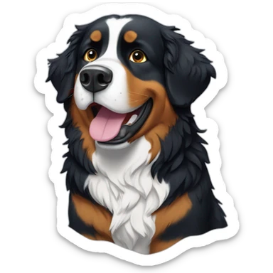 bernese mountain dog singing karaoke under snow sticker