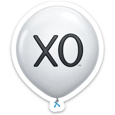 white balloon with “xo” inside sticker