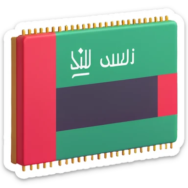 Saudi Arabian flag with a microchip sticker