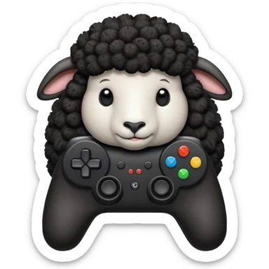 black sheep holding a controller sticker