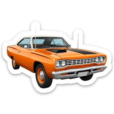 1969 roadrunner car in orange sticker